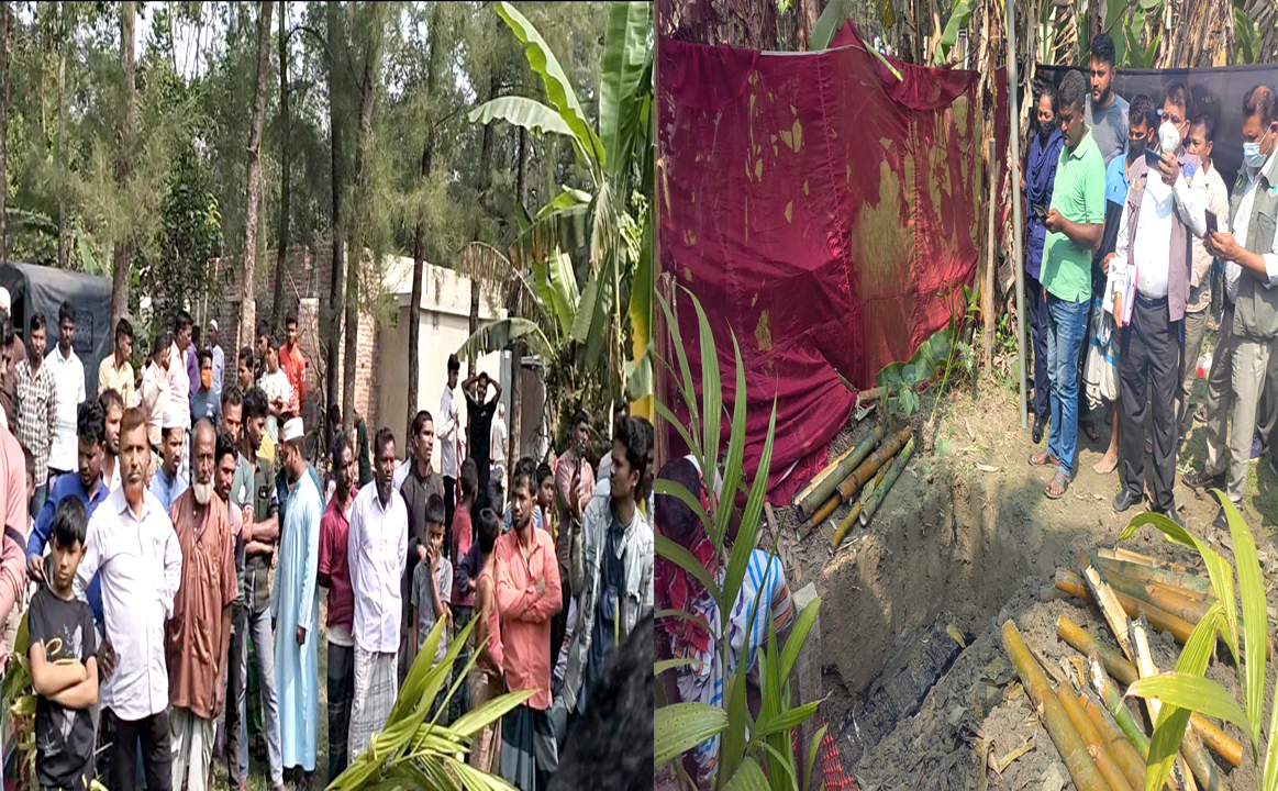 সুবর্ণচরে দাপনের দুই মাস পর কবর থেকে গৃহবধূর লাশ উত্তোলন