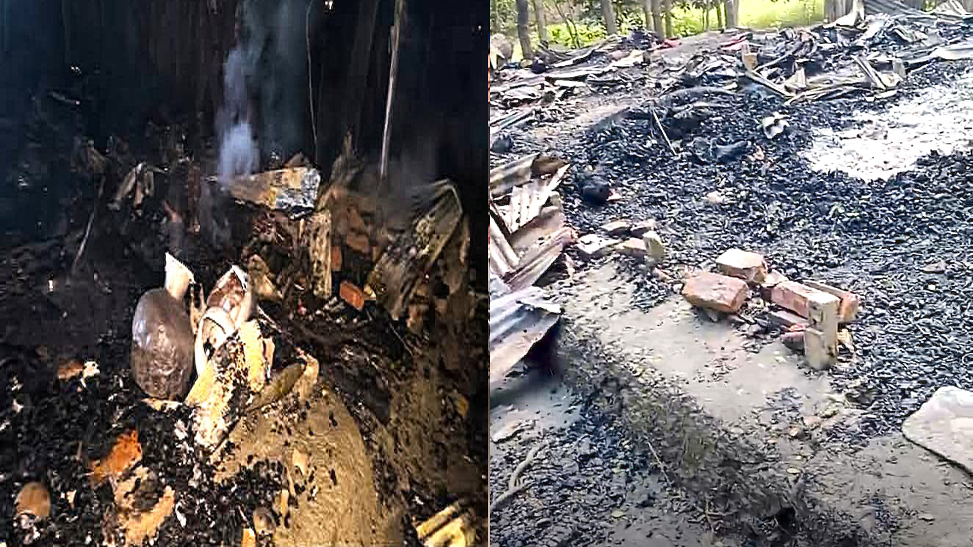 নোয়াখালীর সুবর্ণচরে দুর্বৃত্তের আগুনে বসতঘর পুড়ে ছাই