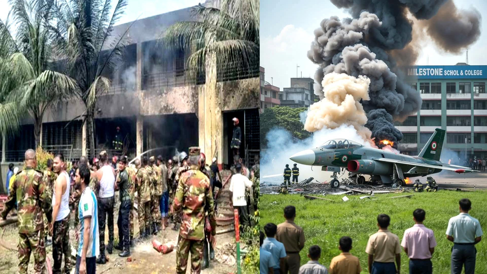 বিমান বিধ্বস্ত : এখন পর্যন্ত ১৯ জনের মৃত্যু, শোকাবহ সারাদেশ