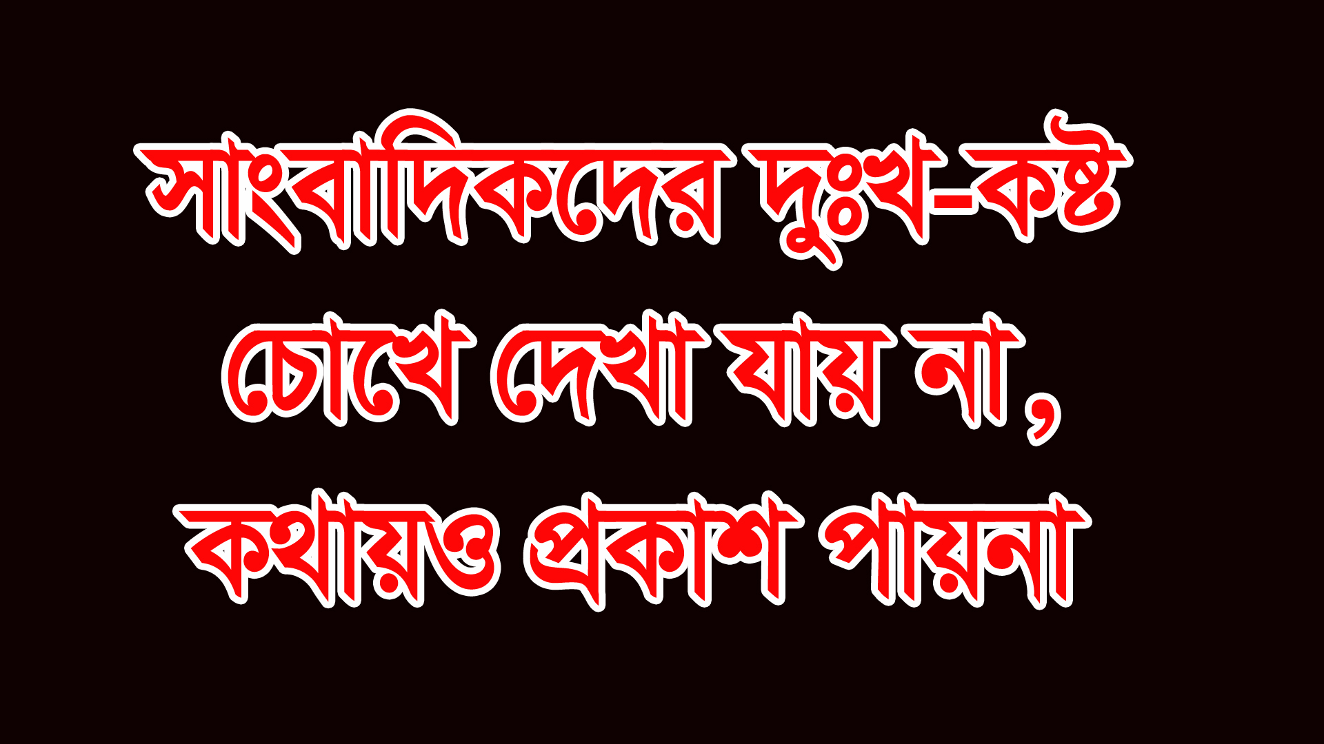 সাংবাদিকদের দুঃখ–কষ্ট চোখে দেখা যায় না, কথায়ও প্রকাশ পায়না