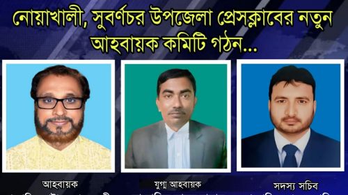 সুবর্ণচর উপজেলা প্রেসক্লাবের আহবায়ক কমিটি গঠন