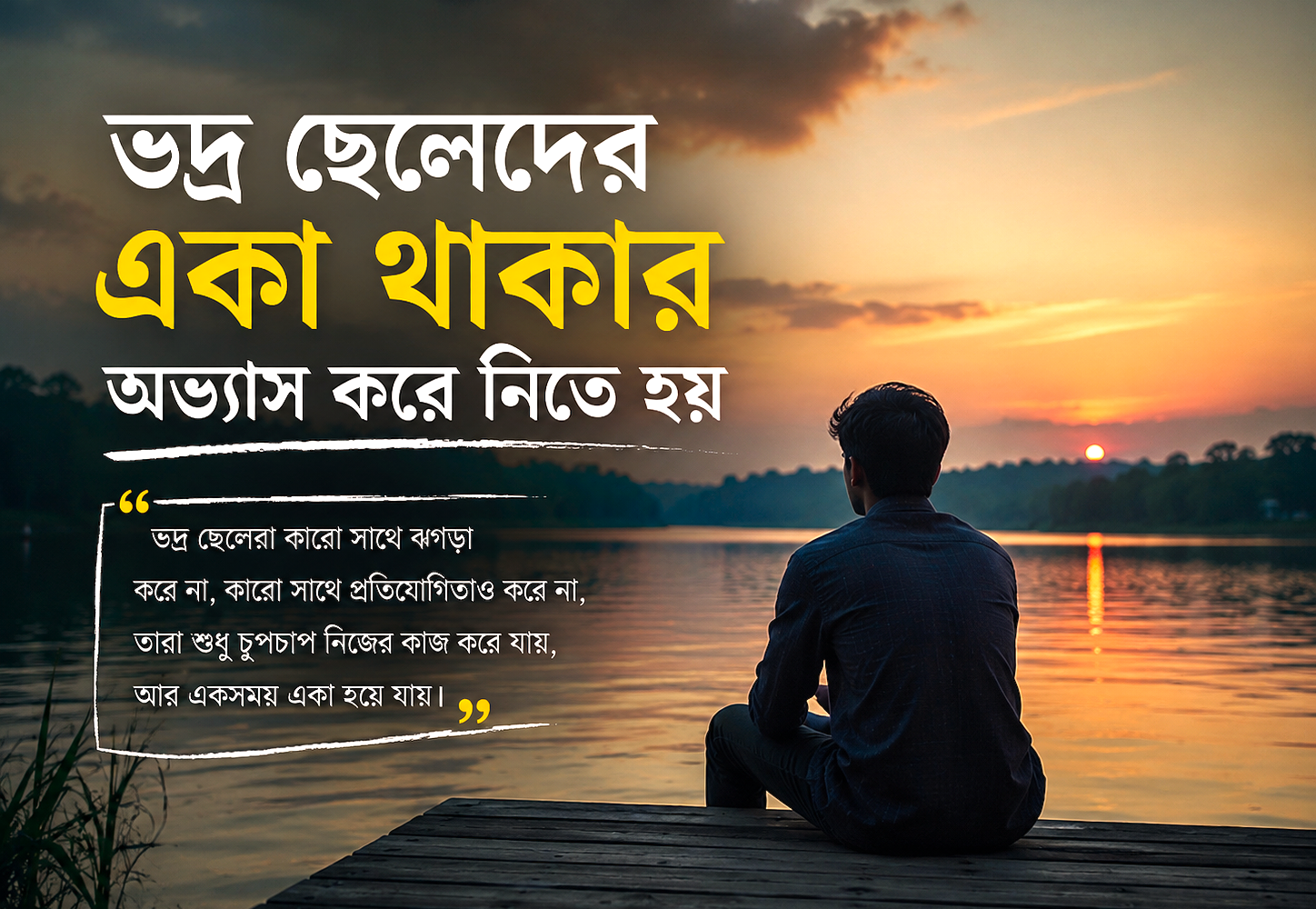 ভদ্র ছেলেদের একা থাকার অভ্যাস করে নিতে হয়