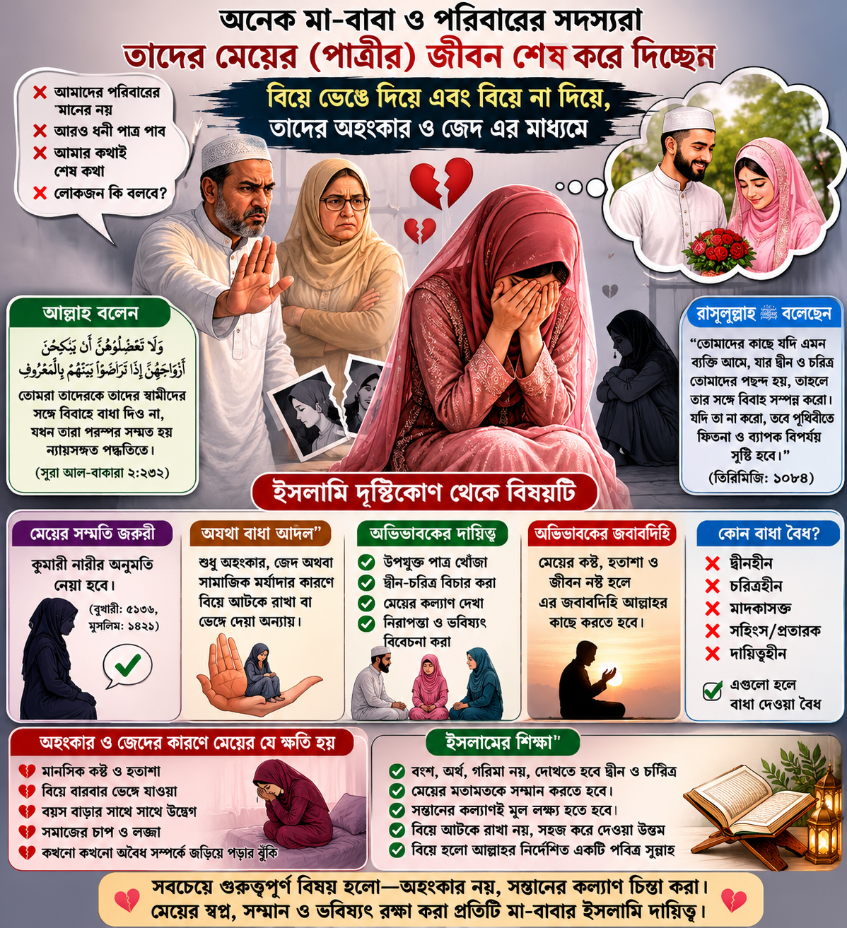 অনেক মা-বাবা ও পরিবারের সদস্যরা তাদের মেয়ের জীবন শেষ করে দিচ্ছেন  !
