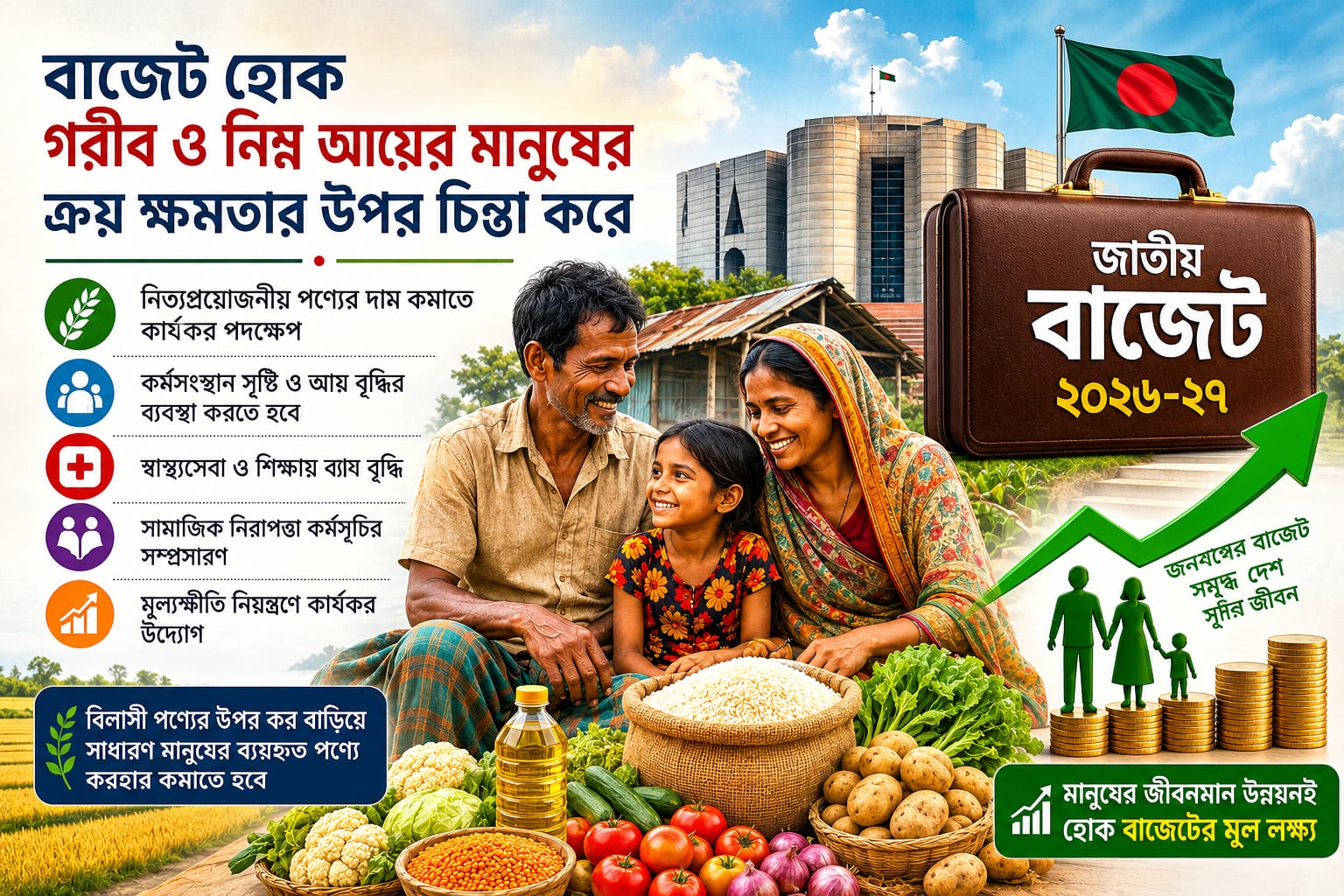 জাতীয় বাজেট (২০২৬-২৭) হোক নিম্নবিত্ত মানুষের কথা বিবেচনায়